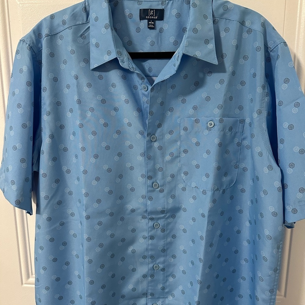 George Mens Short Sleeve Microfiber Shirt, Size Large 42-44 NWOT - Picture 6 of 13